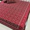 Daabu Print Double Standard Size Bedsheet with 2 Zipped Pillow Cover(90 inches by 108 inches) - Image 2