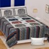 Premium Rajasthani Barmeri Print King Size Bedsheet with 2 Pillow Cover(100x108) - Image 3